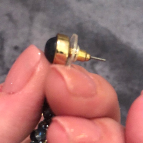 Elegant Gold and Blue Chandelier Earrings - Picture 5 of 6